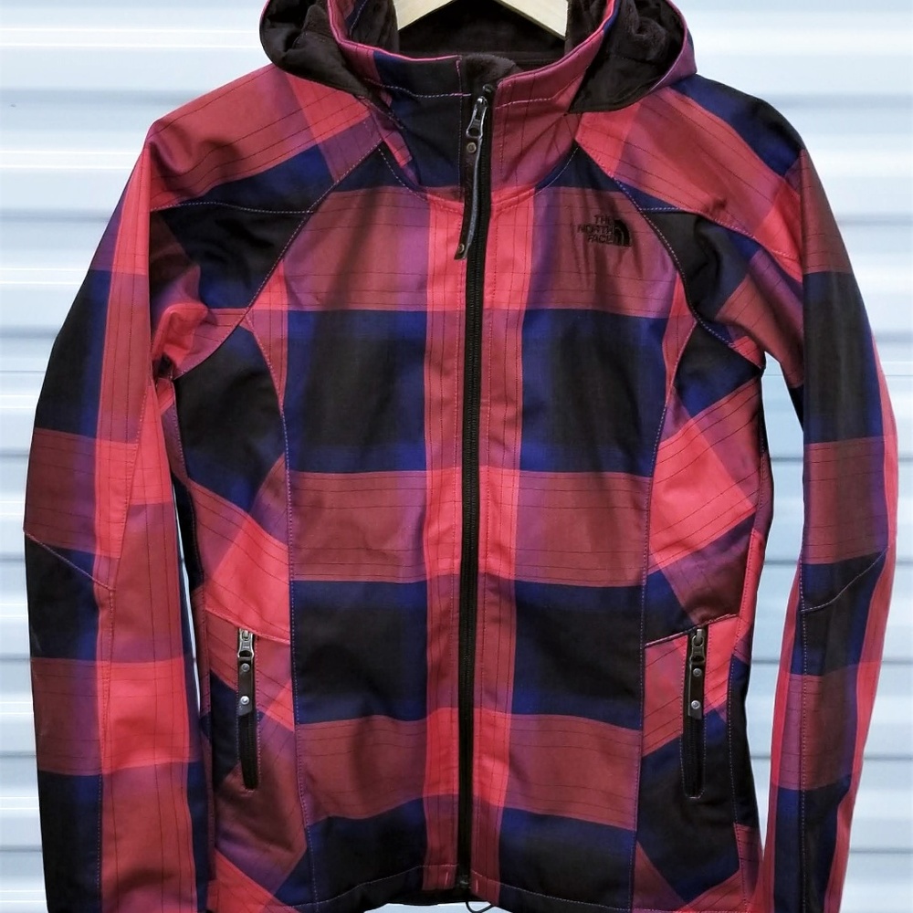 North Face Pink Plaid 3-in-1 Jacket Women's Small